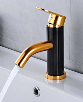 Black and Gold Aluminum Basin Tap B-13