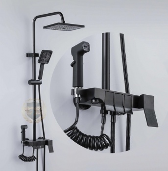 Black Aluminum Shower Set C-25