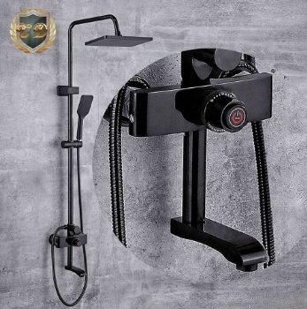 Black Aluinum Shower Set C-32 Temperature Controlled