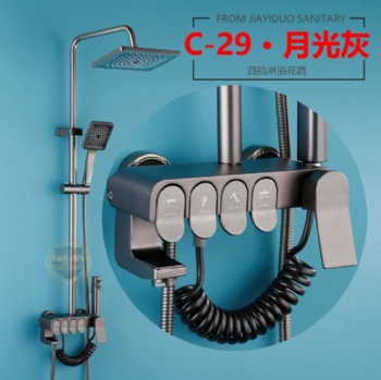 Gray Aluminum Shower Set C-29