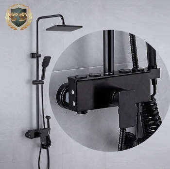 Black Aluminum Shower Set C-36