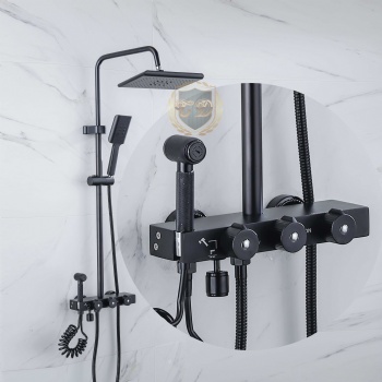 Aluminum Shower Set C-51 Black